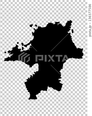 福岡縣地圖（輪廓圖） 136377586
