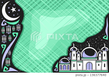 Vector greeting card for Muslim Holidays 136377640
