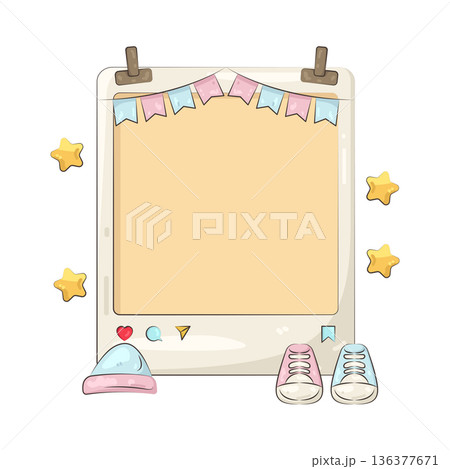 Illustration of gender reveal post frame 136377671