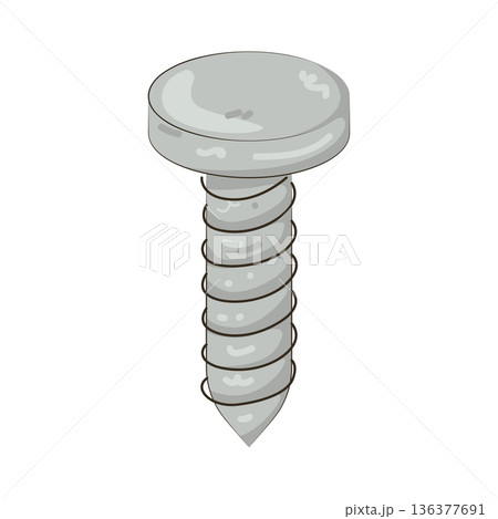 Illustration of screw Illustration of screw 136377691