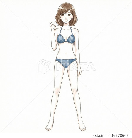 いいねする水着の女性 136378668