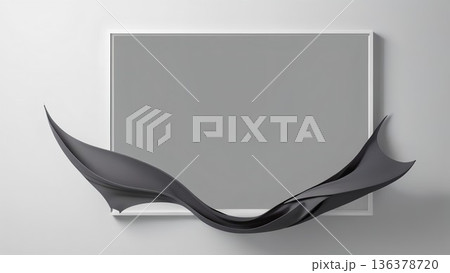 プロ用途を想定したスマートなチャコールグレーの抽象フレーム 136378720