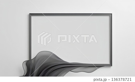 エッジ装飾が美しいスマートなチャコールグレーの抽象フレーム 136378721