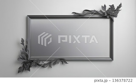 ライン装飾が控えめなスマートなチャコールグレーのフレーム 136378722