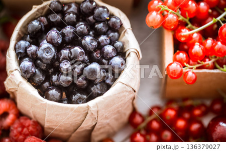 fresh blueberries in a jar 136379027