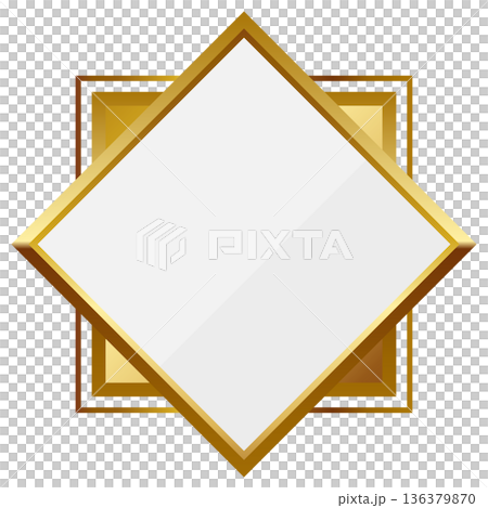 Luxurious geometric frame in white and gold Luxurious geometric frame in white and gold 136379870
