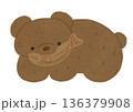 かわいい木彫りの熊イラスト 136379908
