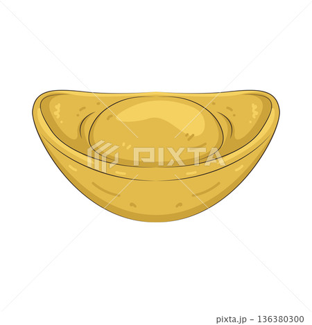 Illustration of Chinese gold ingot Illustration of Chinese gold ingot 136380300