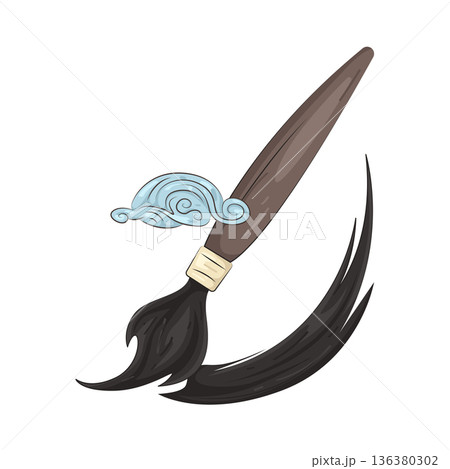 Illustration of calligraphy brush Illustration of calligraphy brush 136380302