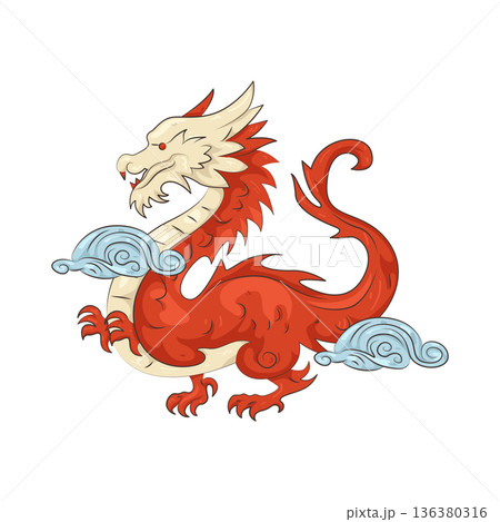 Illustration of Chinese zodiac dragon Illustration of Chinese zodiac dragon 136380316