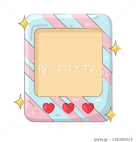 Illustration of heart on a post frame Illustration of heart on a post frame 136380323