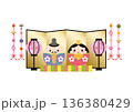 ひな人形イラスト 136380429