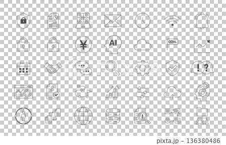 基本のビジネスアイコンセット 基本のビジネスアイコンセット 136380486
