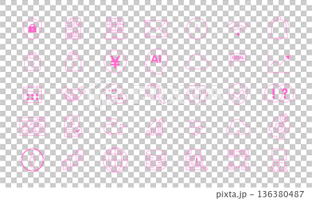 基本のビジネスアイコンセット 136380487