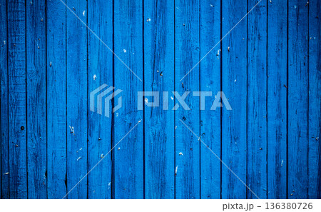 Old blue wooden Board. Beautiful background. 136380726