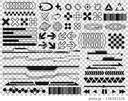 Futuristic decoration material set 136381326