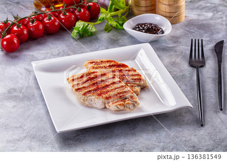Dietary grilled turkey breast steak 136381549