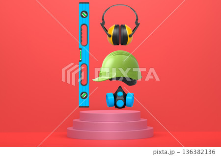 Abstract scene or podium for product showcase on monochrome background. Abstract scene or podium for product showcase on monochrome background. 136382136