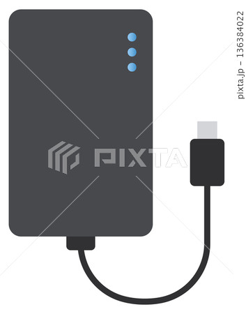 モバイルバッテリーのフラットイラスト モバイルバッテリーのフラットイラスト 136384022