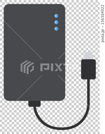 モバイルバッテリーのフラットイラスト モバイルバッテリーのフラットイラスト 136384022