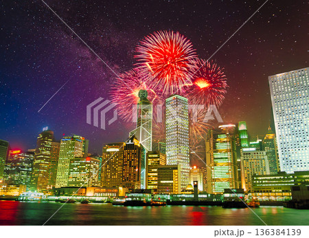 香港島の美しい夜景風景 香港島の美しい夜景風景 136384139