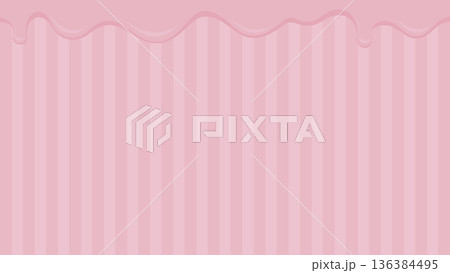 溶けたチョコレートとストライプの背景素材、ストロベリーピンク(バレンタイン・スイーツ) 溶けたチョコレートとストライプの背景素材、ストロベリーピンク(バレンタイン・スイーツ) 136384495