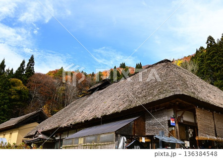 福島県の観光名所大内宿 136384548