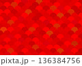 背景素材 赤色 エンジ色 イベント 和風 和柄 年賀状 バックグラウンド ドット 波 円 丸 青海波 136384756