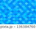 背景素材 青色 ポップ 水色 セミナー 和風 バックグラウンド 波 円 丸 青海波 幾何学模様 136384760