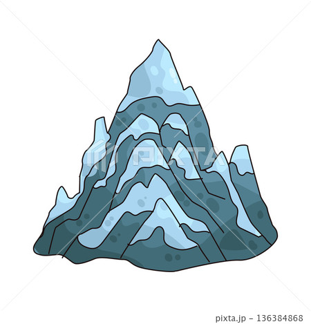 Illustration of snowy mountain Illustration of snowy mountain 136384868