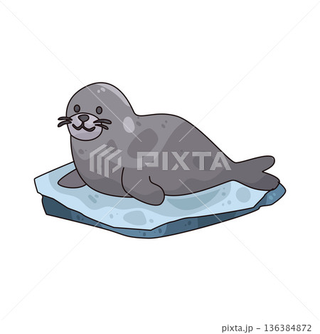 Illustration of winter seal 136384872