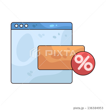 Illustration of discount badge 136384953