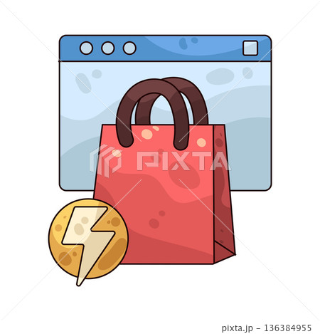Illustration of lightning deal 136384955