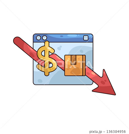Illustration of Price drop 136384956