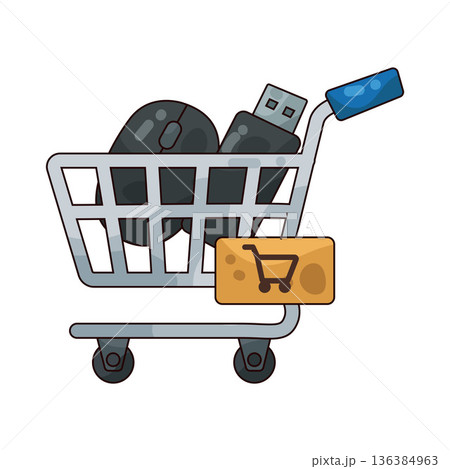 Illustration of shopping cart 136384963