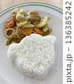 Thai Stir-Fried Squid with Salted Egg Yolk and Steamed Rice 136385242