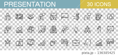 Business presentation icon set 136385425