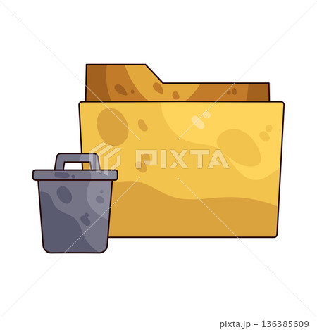 Illustration of trash folder 136385609
