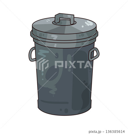 Illustration of trash can 136385614