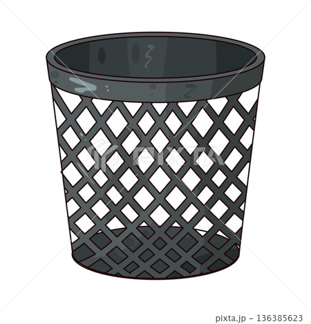 Illustration of Trash Basket Illustration of Trash Basket 136385623