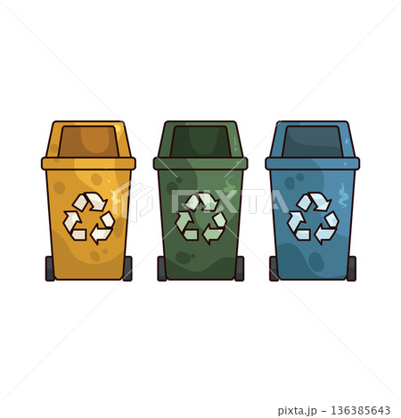 Illustration of Trash sorting Illustration of Trash sorting 136385643