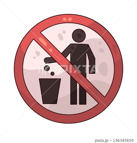 Illustration of No Littering 136385650
