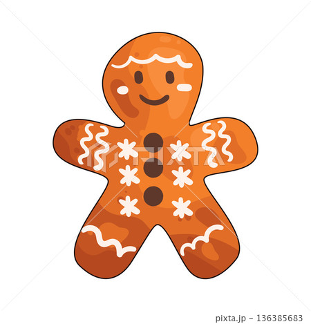 Illustration of gingerbread man Illustration of gingerbread man 136385683