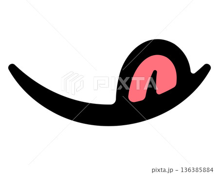 美味しいものやいたずらをイメージした舌出し笑顔の口元ベクターイラスト 136385884