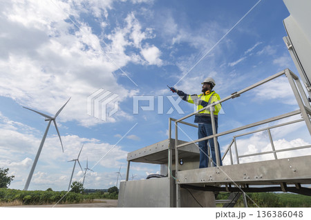 Survey Team Alternative energy for future. 136386048