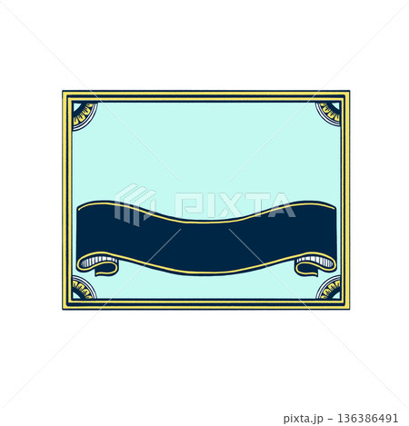 Retro frame design Vector Label Badge Tag Certificate Graphic element Background template Vintage color Retro frame design Vector Label Badge Tag Certificate Graphic element Background template Vintage color 136386491