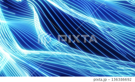 Abstract blue digital energy streams forming smooth light waves and glowing lines, representing data flow, technology, and futuristic motion Abstract blue digital energy streams forming smooth light waves and glowing lines, representing data flow, technology, and futuristic motion 136386692