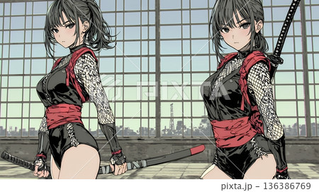 セクシーな女忍者（くノ一） 136386769