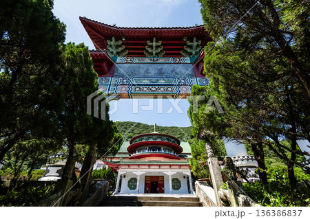 View of the Chung-Shan Building in Beitou of Taipei, Taiwan, is part of the Sun Yat-sen Memorial Hall complex, located in the Yangmingshan National Park. View of the Chung-Shan Building in Beitou of Taipei, Taiwan, is part of the Sun Yat-sen Memorial Hall complex, located in the Yangmingshan National Park. 136386837