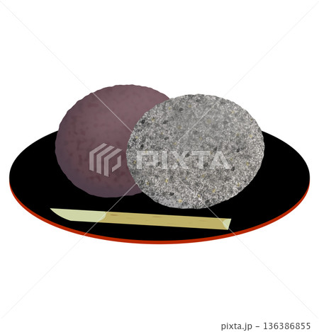 春分の日_牡丹餅のイラスト 136386855